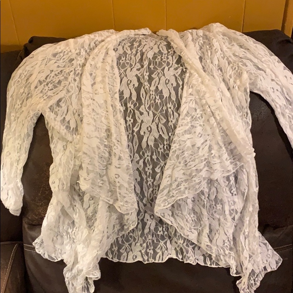 Lace see-through cardigan